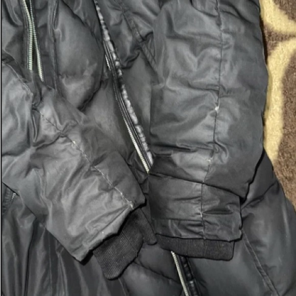 Womens Mackage Lavish Trish Black Fur Hood Trim Zip Duck Down Puffer Coat XS - Picture 2 of 9